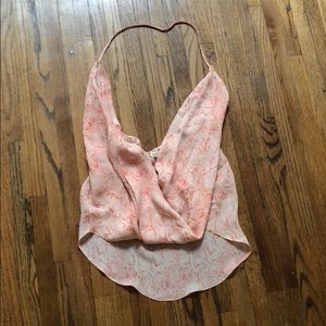Chelsea Flower Silk Halter Tank
